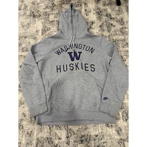 Vintage Y2K Washington Huskies XL Gray Nike Swoosh Pullover Hoodie